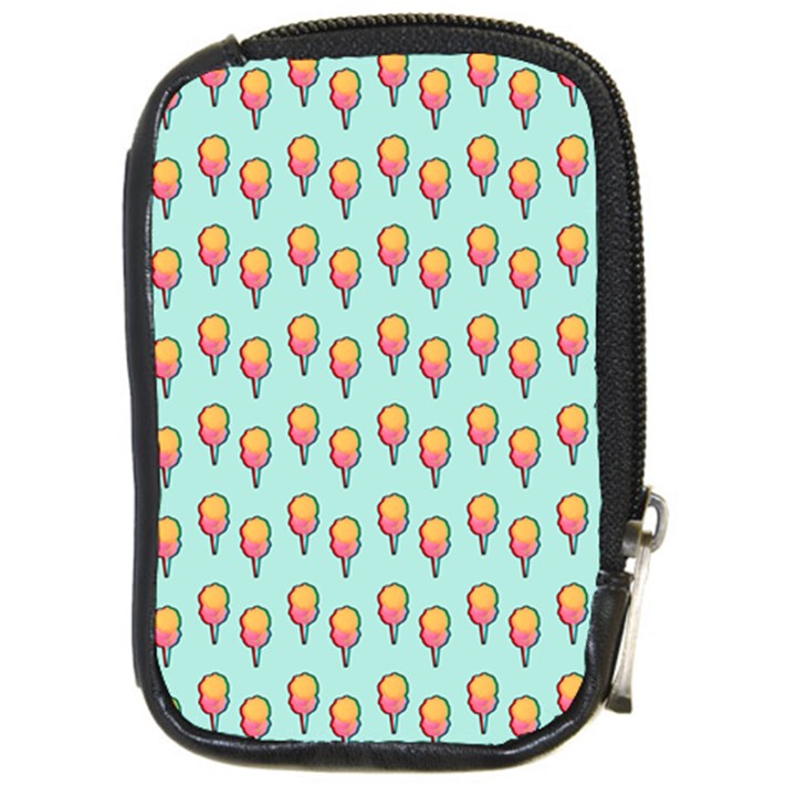 Cotton Candy Pattern Aqua 3d Compact Camera Leather Case