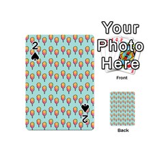 Cotton Candy Pattern Aqua 3d Playing Cards 54 (mini) by snowwhitegirl