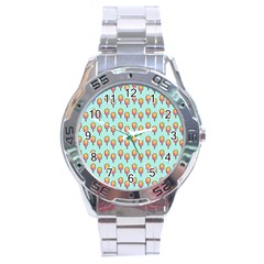 Cotton Candy Pattern Aqua 3d Stainless Steel Analogue Watch by snowwhitegirl