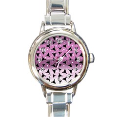 Deer Dots Ombre Round Italian Charm Watch by snowwhitegirl