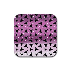 Deer Dots Ombre Rubber Coaster (square)  by snowwhitegirl