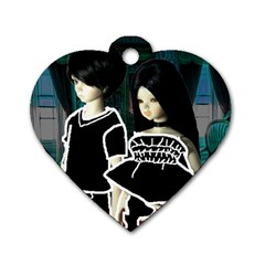 Dolls In Living Room Dog Tag Heart (two Sides) by snowwhitegirl