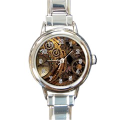 Steampunk Clock Round Italian Charm Watch by snowwhitegirl