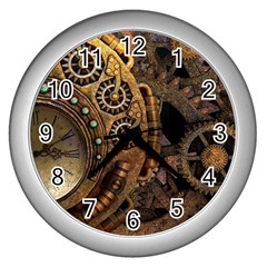 Steampunk Clock Wall Clock (silver) by snowwhitegirl