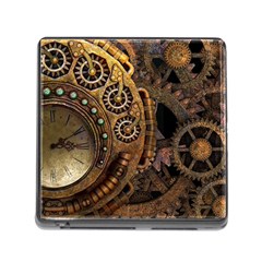 Steampunk Clock Memory Card Reader (square 5 Slot) by snowwhitegirl