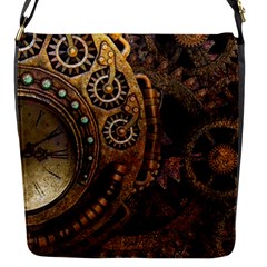 Steampunk Clock Flap Closure Messenger Bag (s) by snowwhitegirl