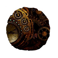 Steampunk Clock Standard 15  Premium Flano Round Cushions by snowwhitegirl