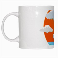 Rocket Rocket Ship Rocket Fire White Mugs by Pakrebo