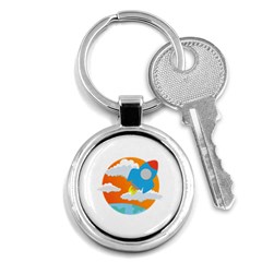 Rocket Rocket Ship Rocket Fire Key Chains (round)  by Pakrebo