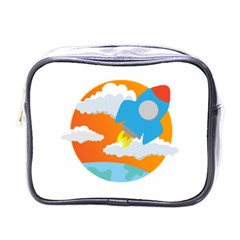 Rocket Rocket Ship Rocket Fire Mini Toiletries Bag (one Side)