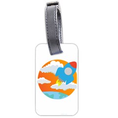 Rocket Rocket Ship Rocket Fire Luggage Tags (two Sides) by Pakrebo