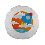 Rocket Rocket Ship Rocket Fire Standard 15  Premium Round Cushions Back