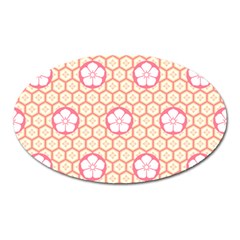 Floral Design Seamless Wallpaper Oval Magnet by Pakrebo