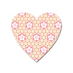 Floral Design Seamless Wallpaper Heart Magnet by Pakrebo