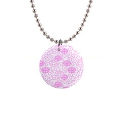 Peony Asia Spring Flowers Natural 1  Button Necklace by Pakrebo