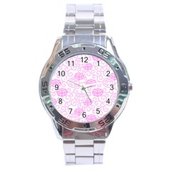 Peony Asia Spring Flowers Natural Stainless Steel Analogue Watch by Pakrebo