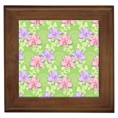 Lily Flowers Green Plant Natural Framed Tiles