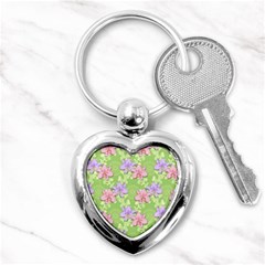 Lily Flowers Green Plant Natural Key Chains (Heart) 