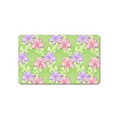 Lily Flowers Green Plant Natural Magnet (Name Card)