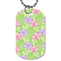 Lily Flowers Green Plant Natural Dog Tag (one Side) by Pakrebo