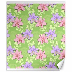 Lily Flowers Green Plant Natural Canvas 8  x 10 