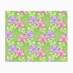 Lily Flowers Green Plant Natural Small Glasses Cloth (2-Side)