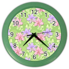 Lily Flowers Green Plant Natural Color Wall Clock by Pakrebo