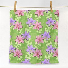 Lily Flowers Green Plant Natural Face Towel