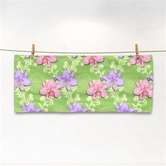 Lily Flowers Green Plant Natural Hand Towel