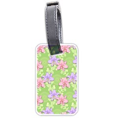 Lily Flowers Green Plant Natural Luggage Tags (One Side) 