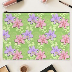 Lily Flowers Green Plant Natural Cosmetic Bag (XXXL)