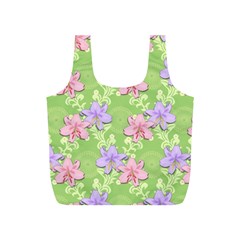 Lily Flowers Green Plant Natural Full Print Recycle Bag (s) by Pakrebo