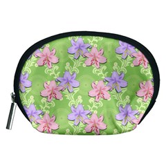 Lily Flowers Green Plant Natural Accessory Pouch (Medium)