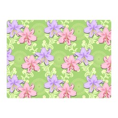 Lily Flowers Green Plant Natural Double Sided Flano Blanket (Mini) 