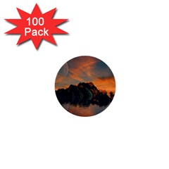 Horizon Sunset Evening Sunrise 1  Mini Buttons (100 Pack)  by Pakrebo