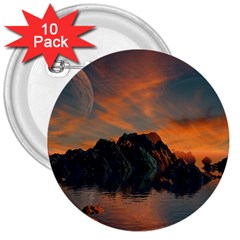 Horizon Sunset Evening Sunrise 3  Buttons (10 Pack)  by Pakrebo