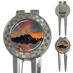 Horizon Sunset Evening Sunrise 3-in-1 Golf Divots by Pakrebo