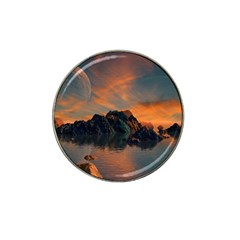 Horizon Sunset Evening Sunrise Hat Clip Ball Marker (4 Pack) by Pakrebo