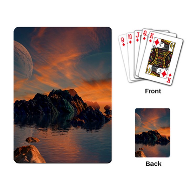 Horizon Sunset Evening Sunrise Playing Cards Single Design