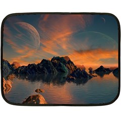 Horizon Sunset Evening Sunrise Fleece Blanket (mini) by Pakrebo