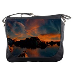 Horizon Sunset Evening Sunrise Messenger Bag by Pakrebo