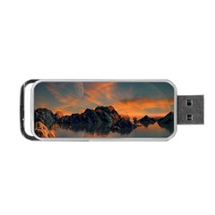 Horizon Sunset Evening Sunrise Portable Usb Flash (one Side) by Pakrebo