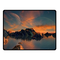 Horizon Sunset Evening Sunrise Double Sided Fleece Blanket (small)  by Pakrebo