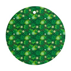 4 Leaf Clover Star Glitter Seamless Ornament (round)