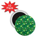 4 Leaf Clover Star Glitter Seamless 1.75  Magnets (10 pack)  Front