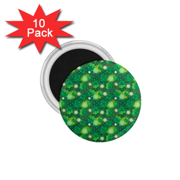 4 Leaf Clover Star Glitter Seamless 1.75  Magnets (10 pack) 