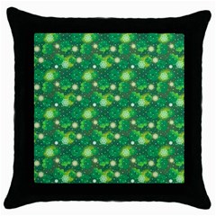 4 Leaf Clover Star Glitter Seamless Throw Pillow Case (black) by Pakrebo