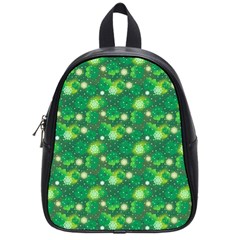 4 Leaf Clover Star Glitter Seamless School Bag (small) by Pakrebo