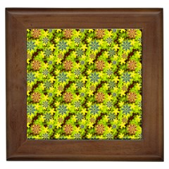 Flowers Yellow Red Blue Seamless Framed Tiles by Pakrebo