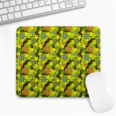 Flowers Yellow Red Blue Seamless Large Mousepads by Pakrebo